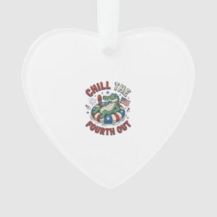 Chill The Fourth Out Alligator Patriotic Shirt Des Ornament