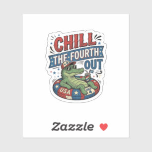 Chill The Fourth Out Funny Alligator Summer Shirt 