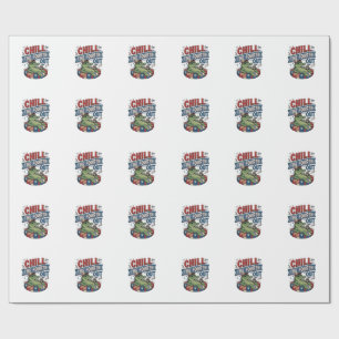 Chill The Fourth Out Funny Alligator Summer Shirt  Wrapping Paper