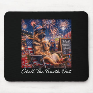 Chill The Fourth Out Funny German Shepherd Coffee Mouse Mat