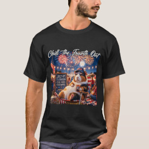 Chill The Fourth Out Funny Guinea Pigs Coffee 4th T-Shirt