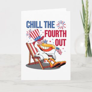 Chill The Fourth Out Funny Patriotic Pelican Invitation