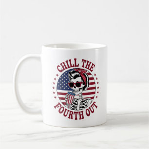 Chill The Fourth Out Funny Skeleton 4th Of July Coffee Mug