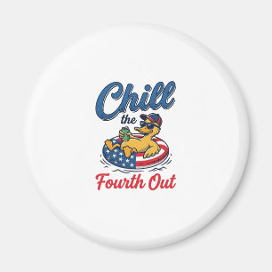Chill the Fourth Out Patriotic Duck T-Shirt Design Magnet
