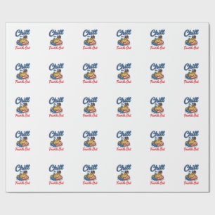 Chill the Fourth Out Patriotic Duck T-Shirt Design Wrapping Paper