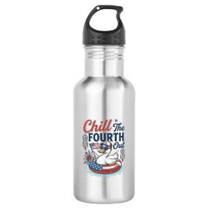 Chill The Fourth Out Patriotic Duck Vector Shirt_1 532 Ml Water Bottle
