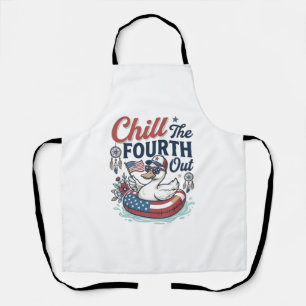 Chill The Fourth Out Patriotic Duck Vector Shirt_1 Apron