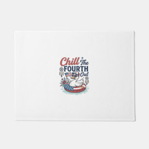 Chill The Fourth Out Patriotic Duck Vector Shirt_1 Doormat