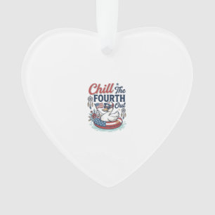 Chill The Fourth Out Patriotic Duck Vector Shirt_1 Ornament