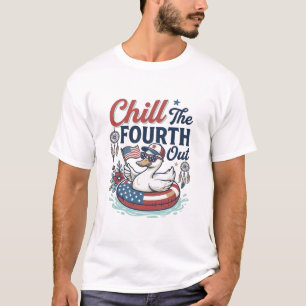 Chill The Fourth Out Patriotic Duck Vector Shirt_1 T-Shirt