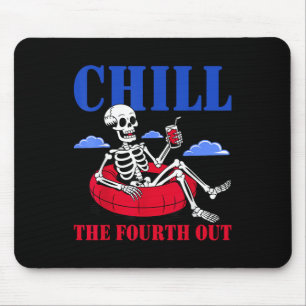 Chill The Fourth Out Skeleton Usa Patriotic 4th Of Mouse Mat