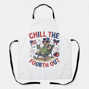 Chill The Fourth Out Turtle Summer Holiday Shirt_1 Apron