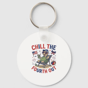 Chill The Fourth Out Turtle Summer Holiday Shirt_1 Key Ring