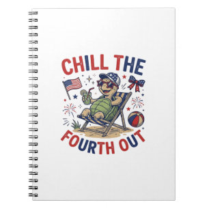 Chill The Fourth Out Turtle Summer Holiday Shirt_1 Notebook