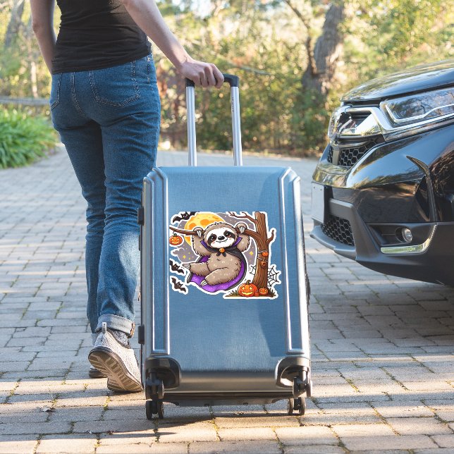 Chill Thrills Halloween Sloth Oversized T-Shirt (Suitcase Insitu)