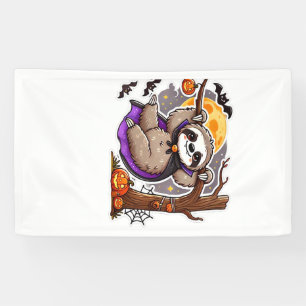 Chill Thrills Halloween Sloth Oversized T-Shirt Banner
