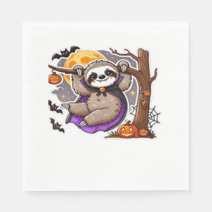 Chill Thrills Halloween Sloth Oversized T-Shirt Napkin