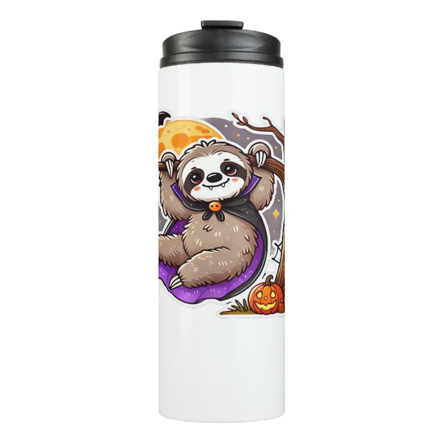Chill Thrills Halloween Sloth Oversized T-Shirt Thermal Tumbler (Front)