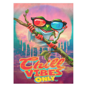 Chill Vibes Frog 3D Glasses Frog Fleece Blanket Tablecloth