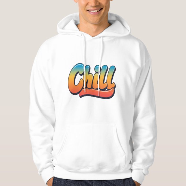Chill Vibes Multicolor Aesthetic Hoodie (Front)