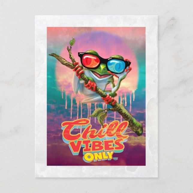Chill Vibes Only 3D Tree Frog Postcard (Front)