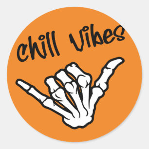Chill Vibes Skeleton Hand Sticker