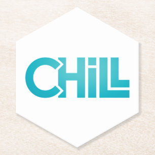 Chill Zen Minimalist Graphic Tee Meditation Yoga Paper Coaster