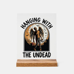 Chill Zombie Shirt Vintage Halloween Graphic_1 Acrylic Sign