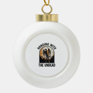 Chill Zombie Shirt Vintage Halloween Graphic_1 Ceramic Ball Christmas Ornament