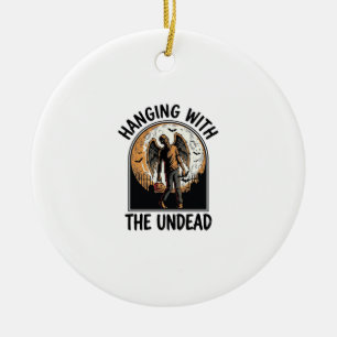 Chill Zombie Shirt Vintage Halloween Graphic_1 Ceramic Tree Decoration