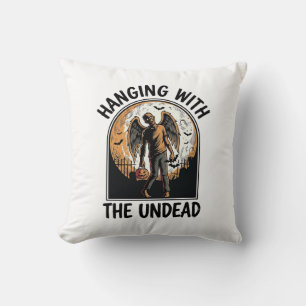 Chill Zombie Shirt Vintage Halloween Graphic_1 Cushion