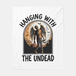 Chill Zombie Shirt Vintage Halloween Graphic_1 Fleece Blanket