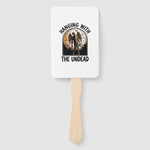 Chill Zombie Shirt Vintage Halloween Graphic_1 Hand Fan