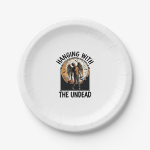 Chill Zombie Shirt Vintage Halloween Graphic_1 Paper Plate