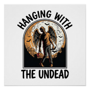 Chill Zombie Shirt Vintage Halloween Graphic_1 Poster