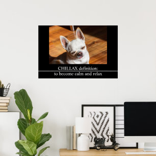 Chillax Chihuahua sleepy relaxed tongue out Photo Poster