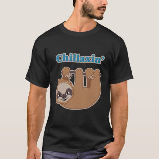 Chillaxin' Cartoon Sloth Hanging In A Tree T-Shirt