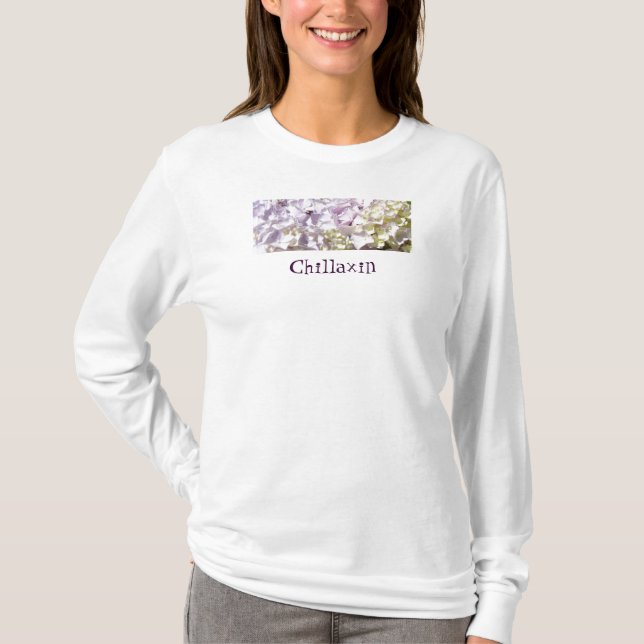 Chillaxin Ladies Tees Lavender Hydrangeas Tshirt (Front)