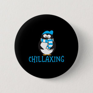 Chillaxing Cute Penguin Christmas Zoo Gift 6 Cm Round Badge