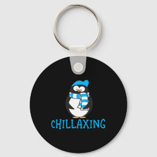 Chillaxing Cute Penguin Christmas Zoo Gift  Key Ring