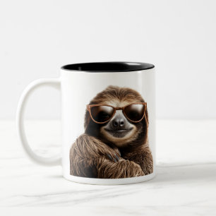 Chilled Sloth  Two-Tone Coffee Mug