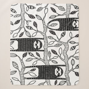 Chilled Sloths: Cute Animal Pattern. Sherpa Blanket