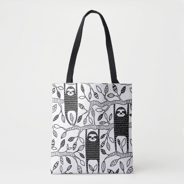 Chilled Sloths: Cute Animal Pattern. Tote Bag (Front)