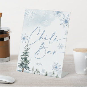 Chilli bar blue winter baby shower sign