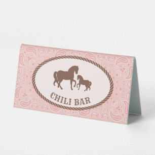 Chilli Bar   Cowgirl Party   Table Tent Sign