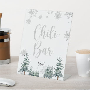 Chilli bar sign silver winter baby shower sign