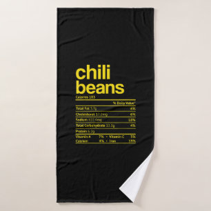 Chilli Beans Nutrition Facts Funny Thanksgiving Ch Bath Towel