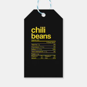Chilli Beans Nutrition Facts Funny Thanksgiving Ch Gift Tags
