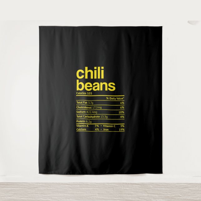 Chilli Beans Nutrition Facts Funny Thanksgiving Ch Tapestry (Front)