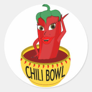 Chilli Bowl Cartoon Drawing Classic Round Sticker